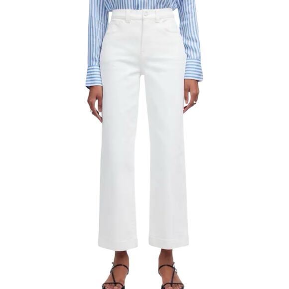 NWT Madewell Tile White The Perfect Vintage Wide Leg Crop Jeans Size 25 - Picture 1 of 11